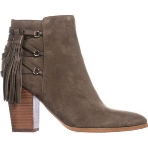 Marc Fisher Kava Tasseled Ankle Booties - Dark Green